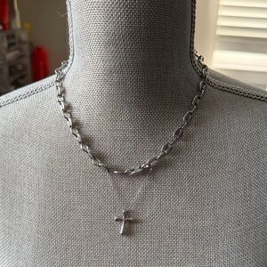 Silver Cross Pendant Necklace